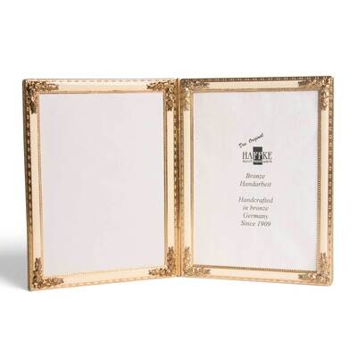 Bronze Beige Enameled 2.5 x 3.5Inch Double Frame GM12554, MPN: GM12554,