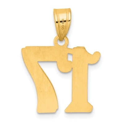 Number 17 Pendant 14k Gold Polished Etched AEN17, MPN: AEN17, 196904081129