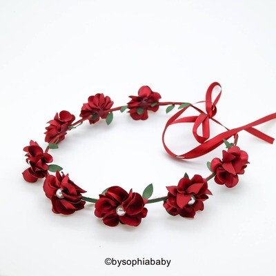 Baby Flower Crown Toddler Flower Crown Burgundy Flower Crown Girls Flower Crown Floral Crown Wreath…