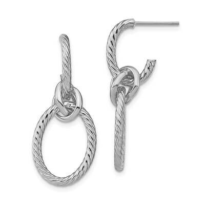 Leslie&#39;s Textured Post Dangle Earrings 14k White Gold Polished HB-LE2094W, MPN: LE2094W, 1911017347…