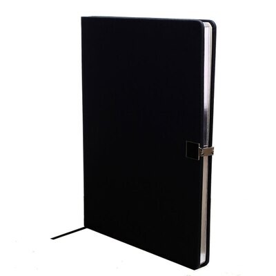 Addison Ross Black &amp; Silver A4 Notebook A4 Inch Pu Leather NB1100, MPN: NB1100, UPC/EAN: 5024043189…