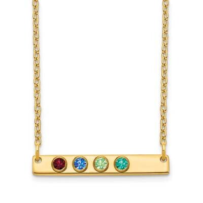 4 Birthstone Small Bar Necklace Gold-plated  XNA1086/4GP, MPN: XNA1086/4GP, 191101991882