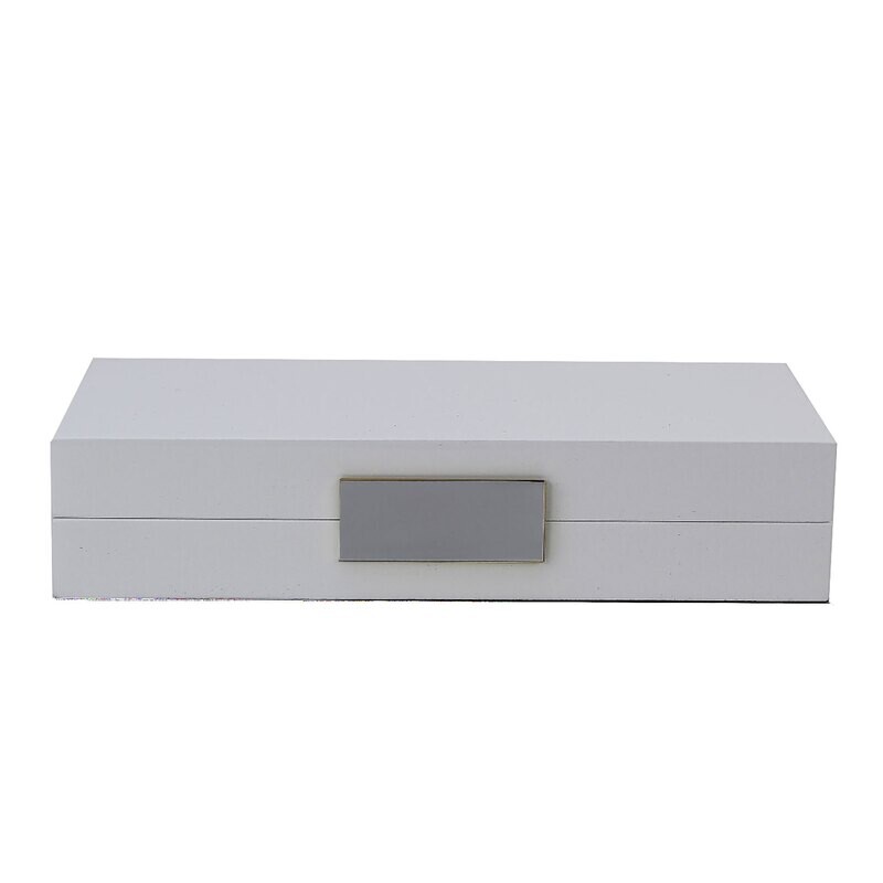 Addison Ross London White Lacquer Box With Gold 4 x 9 Inch Lacquer ...
