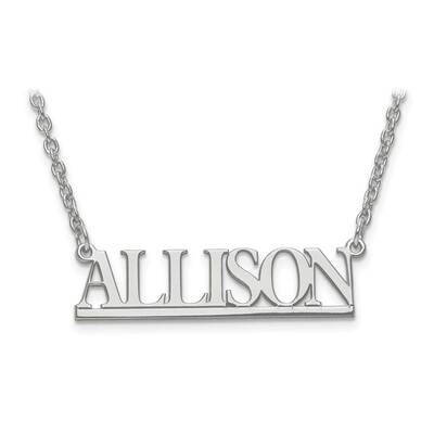 Laser Polished Nameplate with Chain 14k White Gold Small XNA629W, MPN: XNA629W, 191101220968