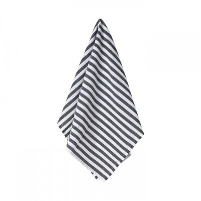 Casafina Kitchen Towels Stripes Black Set of 3 Kitchen Towels Cotton CFT0075-STBK, MPN: CFT0075-STB…
