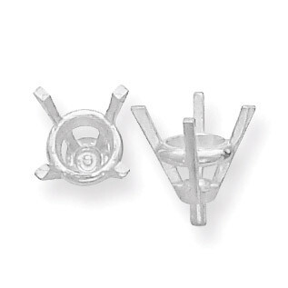 Round 4 Prong Round Center Head with Peg Head .50ct. Setting 14k White WG124-2, MPN: WG124-2,