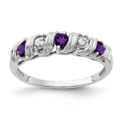 2.75mm Amethyst Aa Diamond Ring 14k White Gold Y4719AM/AA, MPN: Y4719AM_AA, 883957600840