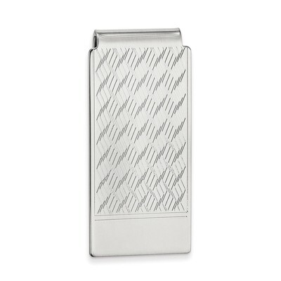 Kelly Waters Chevron Pattern Hinged Money Clip Rhodium-plated KW714, MPN: KW714,