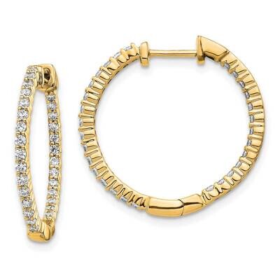 SI1/SI2 G H I In &amp; Out Hinged Hoop Earrin 14k Yellow Gold Lab Grown Diamond EM5431-062-YLG, MPN: EM…