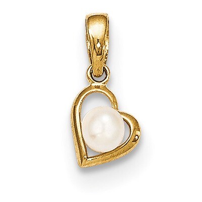 Cultured Pearl Children&#39;S Heart Pendant 14k Gold YC1129, MPN: YC1129, 191101364242