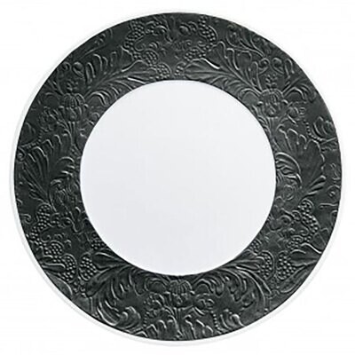 Raynaud Italian Renaissance Flat Plate With Engraved Rim Black Mat 0819-46-113027, MPN: 0819-46-113…