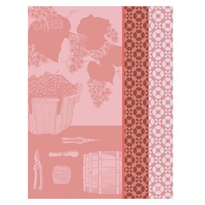 Le Jacquard Francais Tea Towel Vin En Grappe Pink 100% Cotton 26863 Set of 4, MPN: 26863, 366026926…