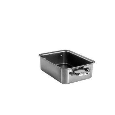 Mauviel M&#39;Mini Stainless Steel Rectangular Roasting Pan 5.5 x 3.9 x 1.8 Inch