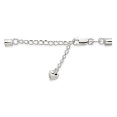 Chain Extender with Heart and Clasp Chain Ends Sterling Silver Polished SS5014, MPN: SS5014,