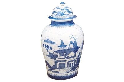 Mottahedeh Blue Canton Ginger Jar &amp; Cover HC132, MPN: HC132,