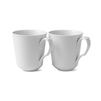 Royal Copenhagen White Fluted Mug 12.25 Oz Set Of 2 1016918, MPN: 1016918, 5705140709404