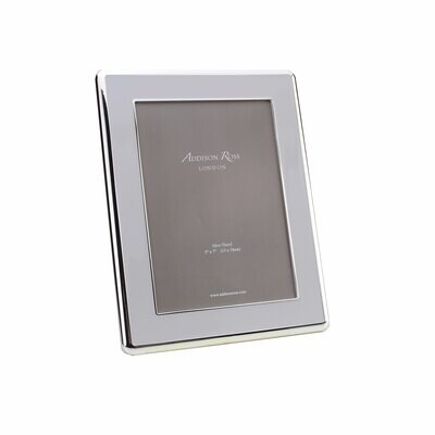 Addison Ross Wide Curved Enamel Picture Frame Chiffon &amp; Silver 5 x 7 Inch Silver-plated FR6106, MPN…