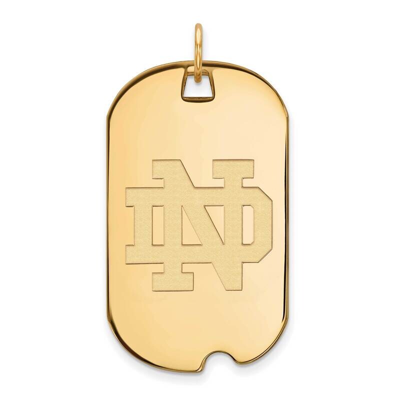 University of Notre Dame Large Dog Tag Pendant 14k Yellow Gold 4Y027UND, MPN: 4Y027UND, 191101130823