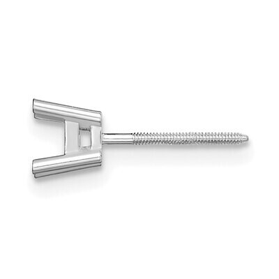 Princess 4-Prong Threaded Back .05ct. Post Earring Mounting 14k White Gold WG365, MPN: WG365,