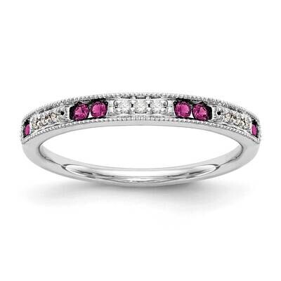 Diamond with Ruby Band 14k White Gold RM3367B-RU-005-WAA, MPN: RM3367B-RU-005-WAA,