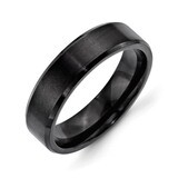 6mm Black IP-plated Brushed Polished Beveled Edge Band - Stainless Steel SR323 by Chisel, MPN: SR32…