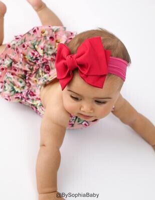 Baby Headband Head Wrap Pink Big Bow Headband Hot Pink Baby Headband Newborn Headband Big Bow Headb…
