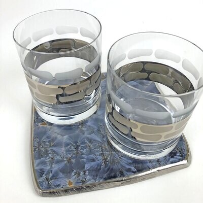 Michael Wainwright Borealis Frost Blue Large Coasters Set of 2 89BO60, MPN: 89BO60,