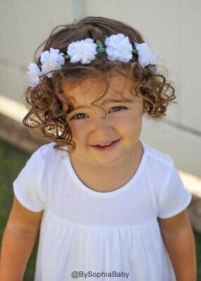 Baby Flower Crown Toddler Flower Crown White Flower Crown Girls Flower Crown Flower Girl Headband W…
