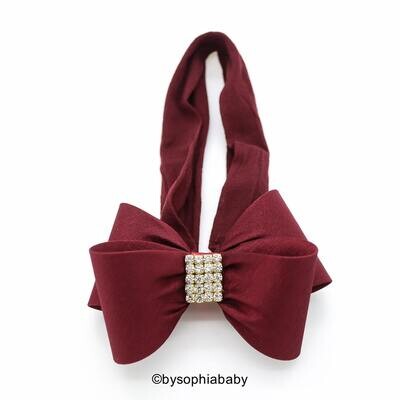 Burgundy Baby Headband Head wrap Baby Headband Baby Big Bow Headband Newborn Headband Baby Headband…