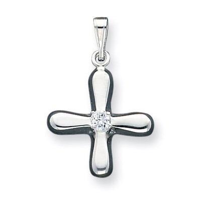 CZ Cross Pendant Sterling Silver QP314