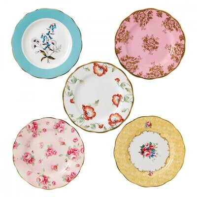 Royal Albert 100 Years 1950-1990 5-Piece Plate 8 Inch Set 40017562, MPN: 40017562, 701587269391