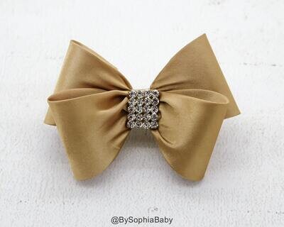 Gold Bow Antique Gold Bow Hair Clip Bow Hair Clip Toddler Gold Hair Clip Girls Bow Hair Clip Big Bo…