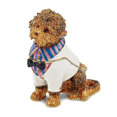 Labradoodle Wearing Shirt Trinket Box Enamel on Pewter by Jere, MPN: BJ3050, 191101595851