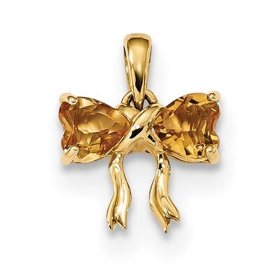 Citrine Bow Pendant 14k Gold Polished XBS546, MPN: XBS546, 883957623450