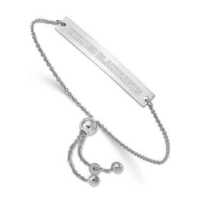 Chicago Blackhawks Small Bar Adjustable Bracelet Sterling Silver SS044BLA-9, MPN: SS044BLA-9, 19110…