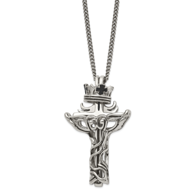 Enameled Crown &amp; 2 piece Cross Necklace Stainless Steel SRN853-22 by Chisel, MPN: SRN853-22, 886774…