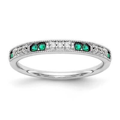 Diamond with Emerald Band 14k White Gold RM3367B-EM-005-WAA, MPN: RM3367B-EM-005-WAA,