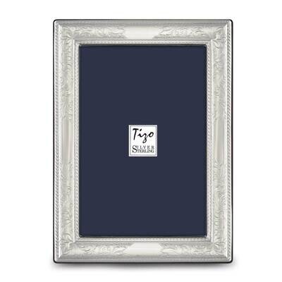 Floral Border 5X7 Photo Picture Frame Sterling Silver GM19921, MPN: GM19921,