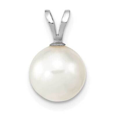 8-9mm Round White Saltwater Akoya Pendant 14k White Gold XFW489, MPN: XFW489,