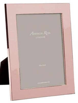 Addison Ross Wide Enamel Picture Frame Pink &amp; Silver 4 x 6 Inch Silver-plated FR0774, MPN: FR0774, …