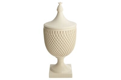 Mottahedeh Urn with Latticework &amp; Pineapple Lid 17 X 7.5 Inch S6201, MPN: S6201,