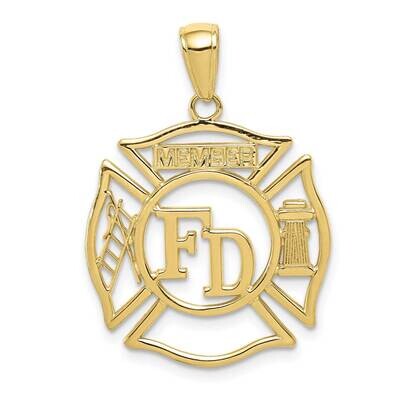 Fd Member In Shield Pendant 10k Gold 10C3105, MPN: 10C3105,