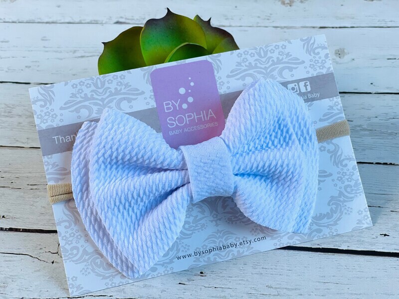 White Bow baby headband Set fall Baby Nylon Headband Small Bows Baby Bows Newborn headbands Nylon H…