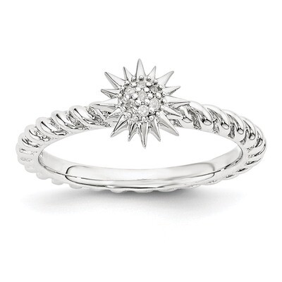 Star Ring Sterling Silver Diamond QSK1857, MPN: QSK1857, 886774376486