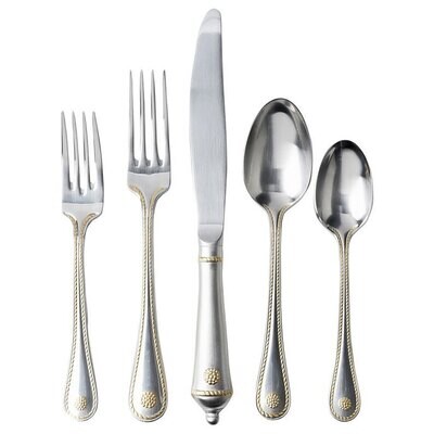 Juliska Berry &amp; Thread Bright Satin with Gold Accents 5 Piece Place Setting FWBT29/67, MPN: FWBT29/…
