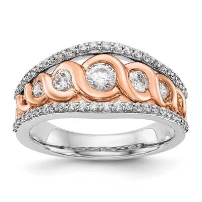 Diamond Band 14k White &amp; Rose Gold RM3400B-075-RWAA, MPN: RM3400B-075-RWAA,