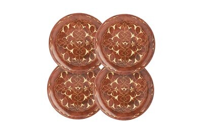 Mottahedeh Walnut Burl Canape Plates Set of 4 S8001S, MPN: S8001S,