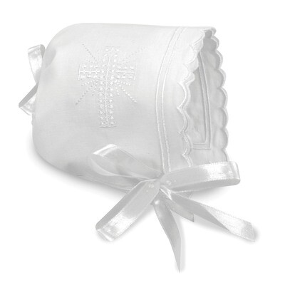 Scalloped Edge Bonnet with Cross GM20224, MPN: GM20224, 725826402011