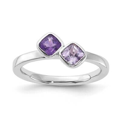 Sterling Silver Stackable Expressions Polished Amethyst Ring QSK1464-7