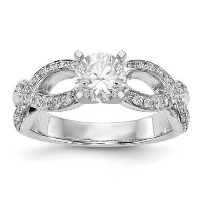 Peg Set Diamond Semi-mount Infinity Engagement Ring 14k White Gold RM2567E-038-WAA, MPN: RM2567E-03…